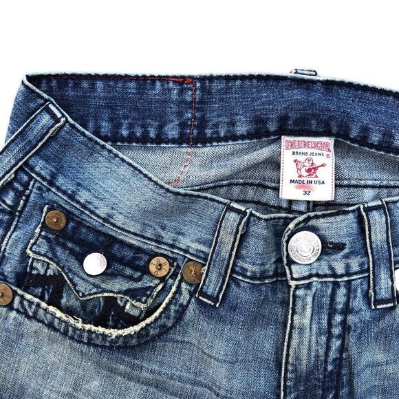 True Religion Jeans Size 32 RAINBOW BILLY Blue - Picture 7 of 9